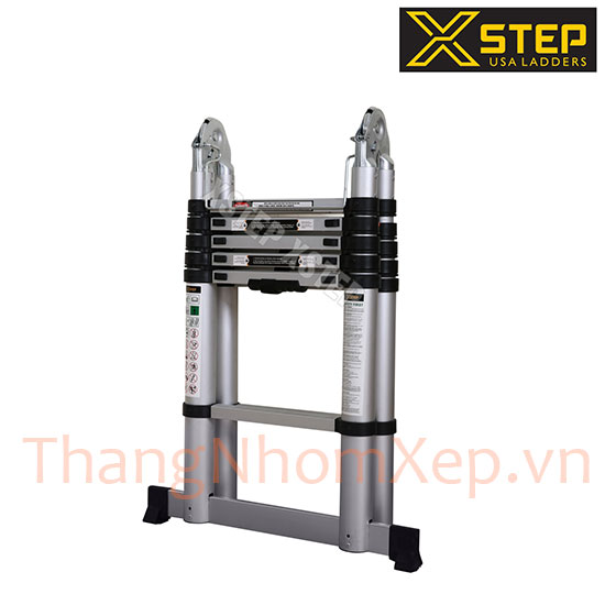 Thang nhôm rút chữ A Xstep Mỹ XM19 Chữ A Max 1.8m Duỗi Thẳng 3.8m